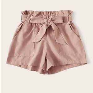 Belted High-Rise Paperbag waist shorts